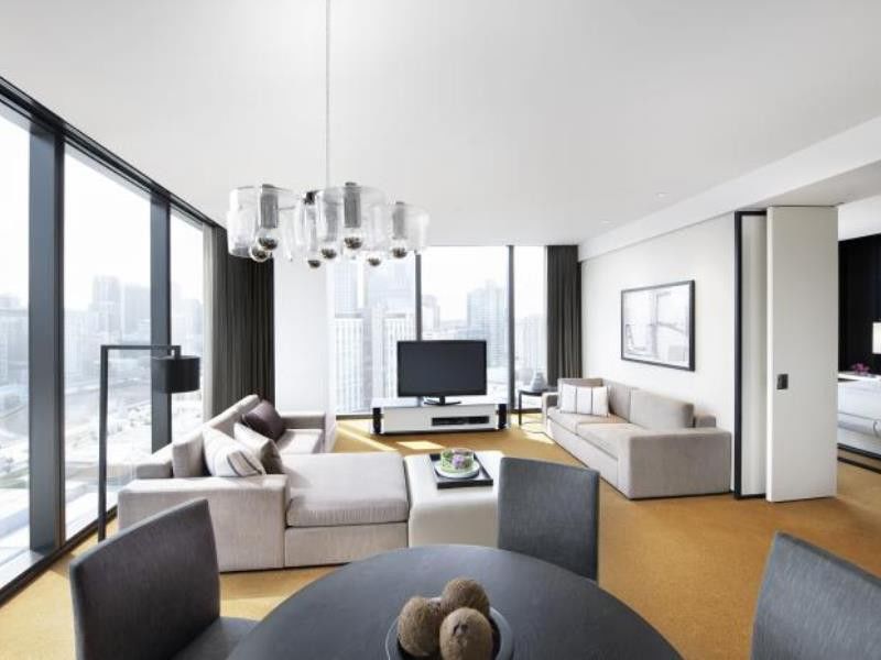 Hotel Crown Metropol Melbourne Esterno foto A living room in a modern apartment